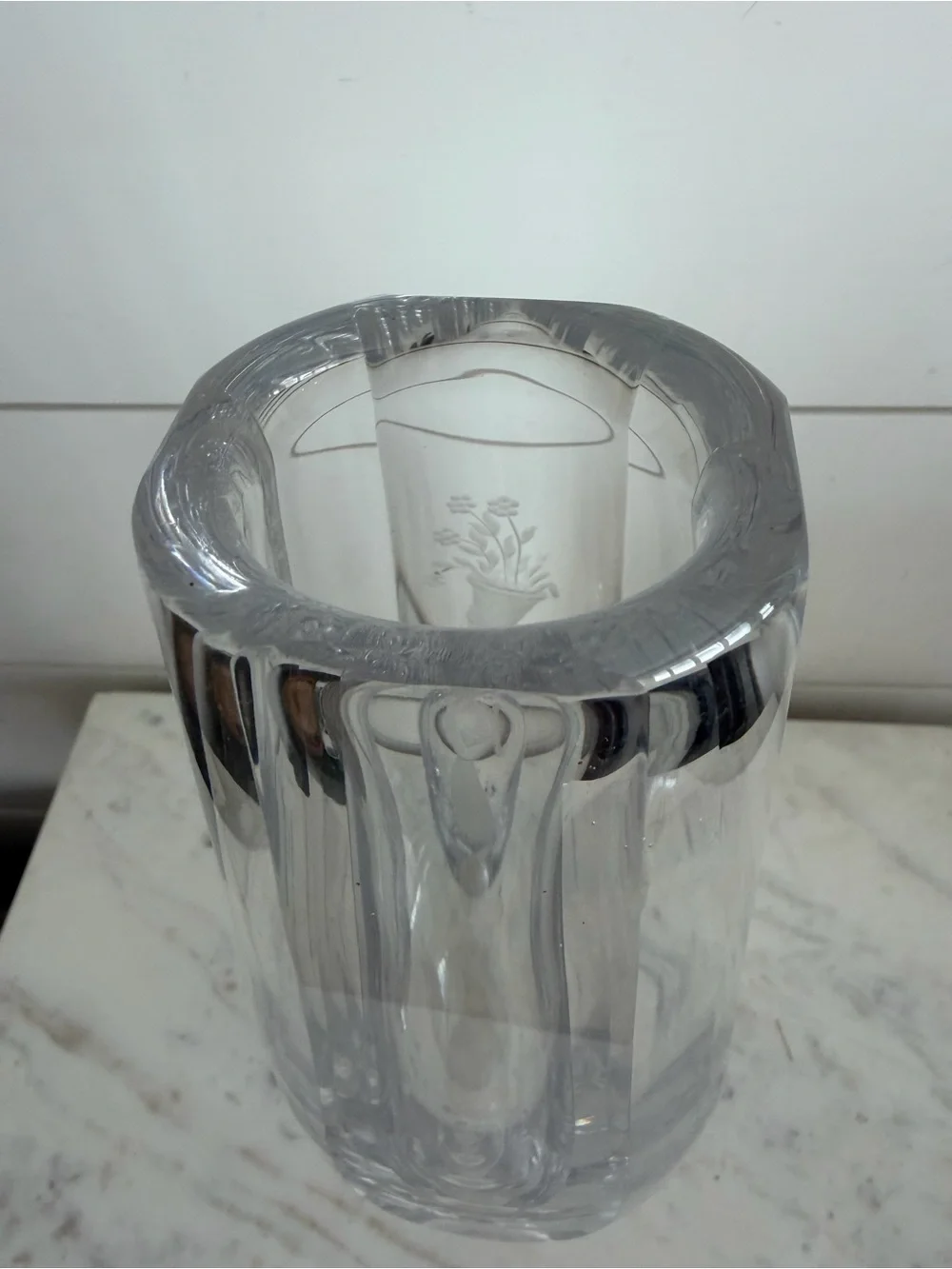 Vintage Orrefors Crystal Vase 9 inch Sweden